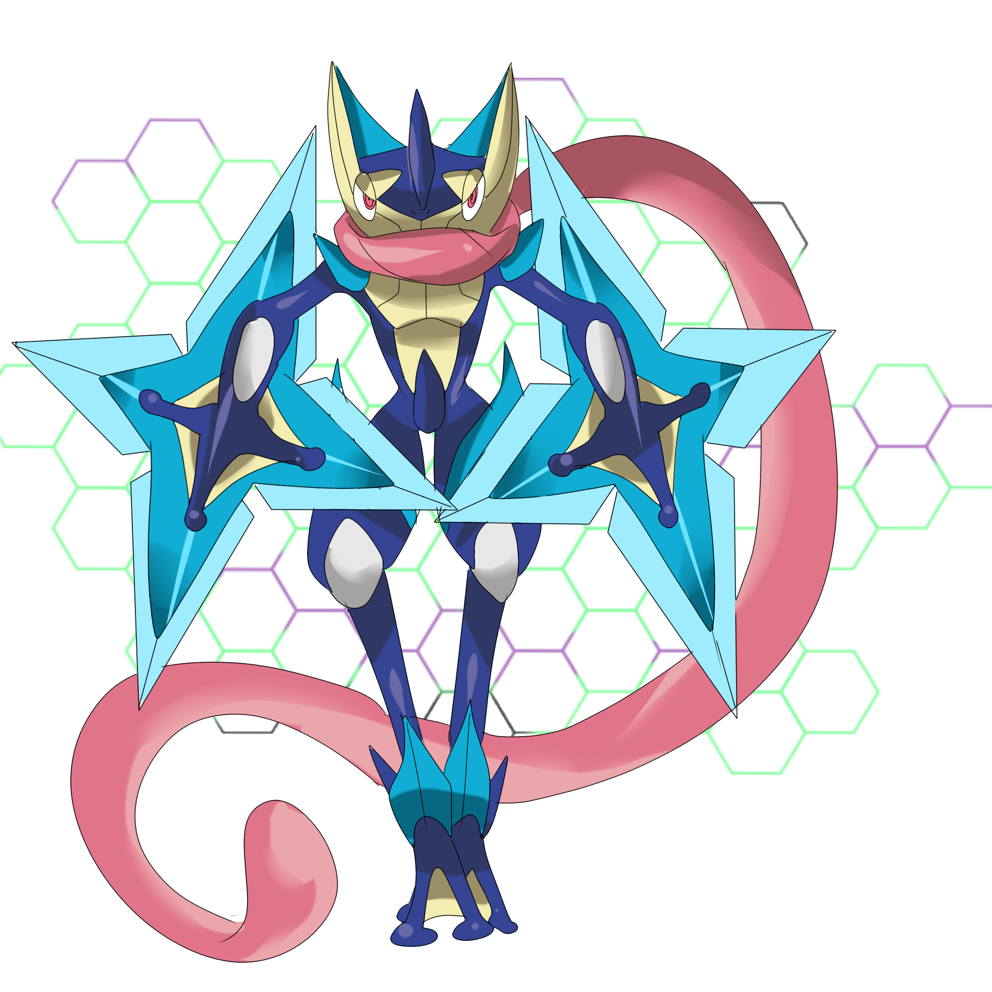 Mega Greninja (inspired by Ash Greninja) V2 by oooos on DeviantArt