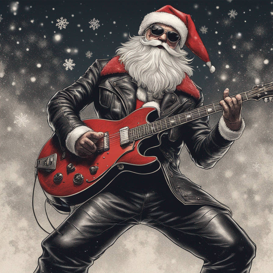 Santa Rocking Instrument Rocking Santa Guitarplay by FrejaIII on DeviantArt