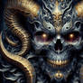Vampire skull in colors
