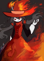 Red Flame Witch - 2h speedpaint