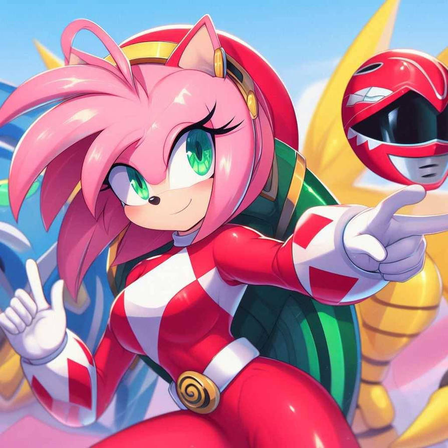 Amy Ranger Amy Rose - Red Ranger by MazingerAleu on DeviantArt