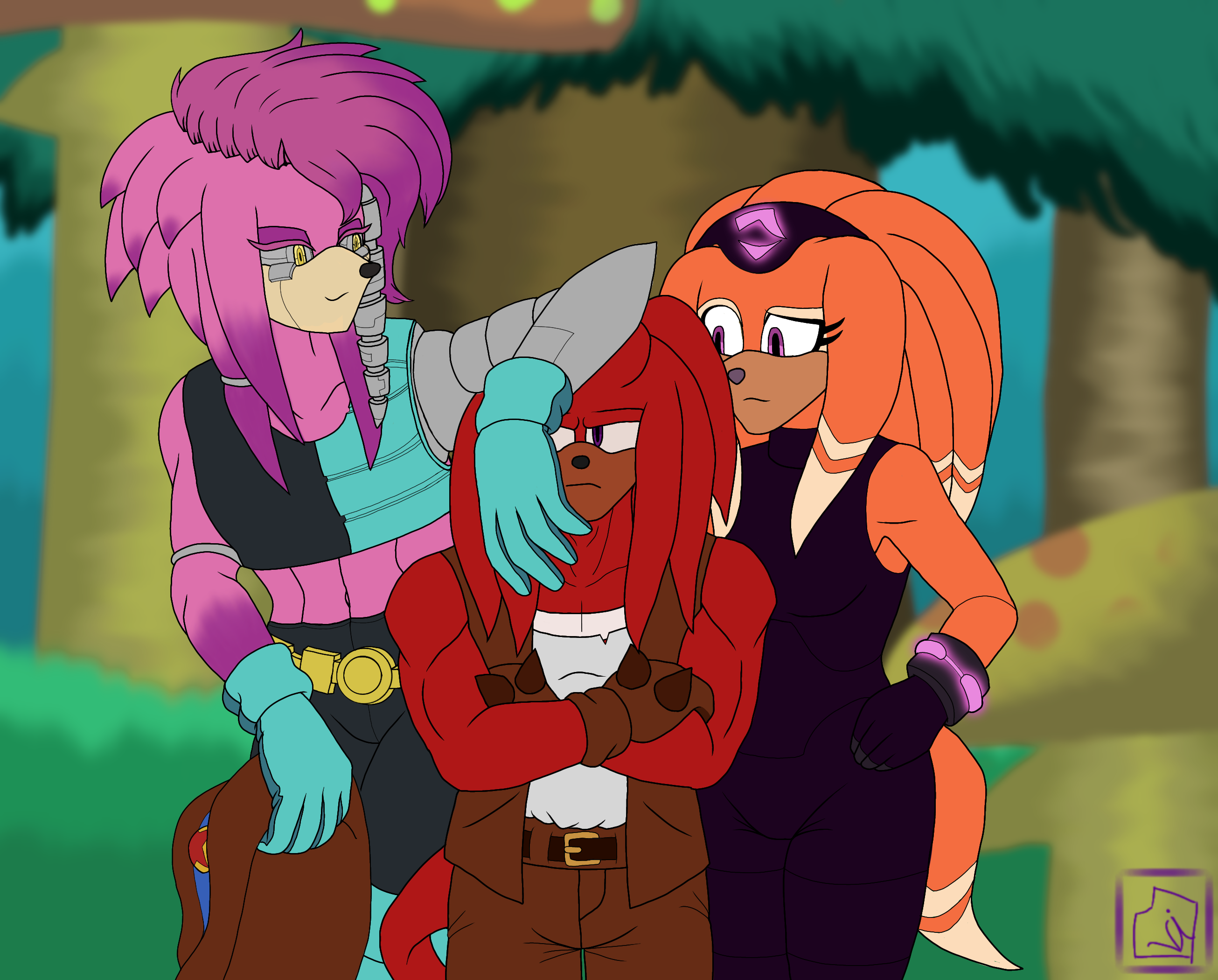 AU: Knuckles and Julie-Su - Role Swap by KitareHamakura on