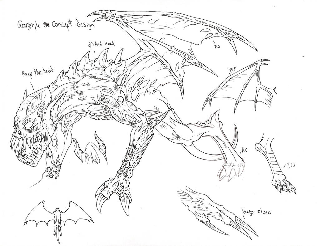 Gargoyle concept design by demongirl99 on DeviantArt