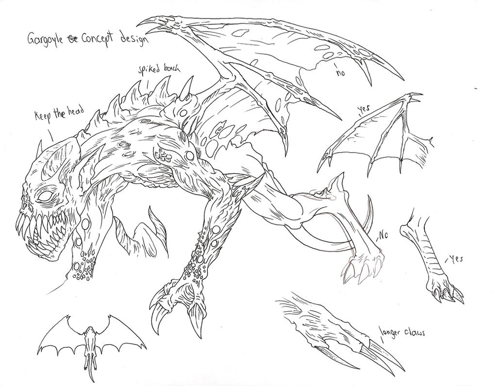 Gargoyle concept design by demongirl99 on DeviantArt