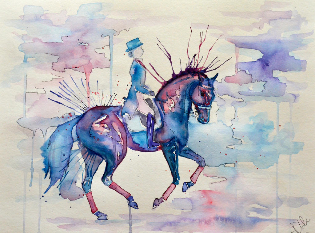 Dressage in Watercolour