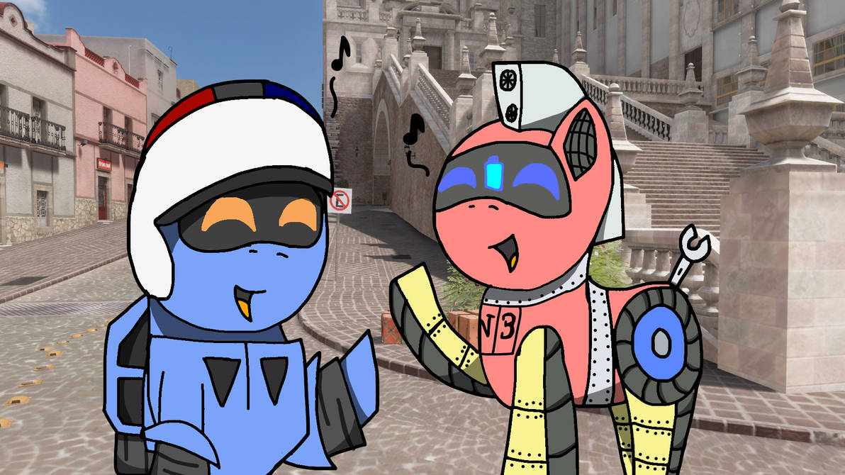 Art trade with TrackHead: Tracky and SunRacer by foxfer64 on DeviantArt