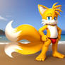 Miles Tails Prower at the beach 2 (Ai Art)