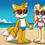 Tails X Cream couple on the beach (Ai Art)