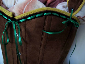 Brown suede leather corset - detail I