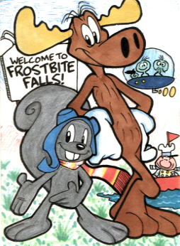 Sketch Card: Rocky and Bullwinkle (Heroes)