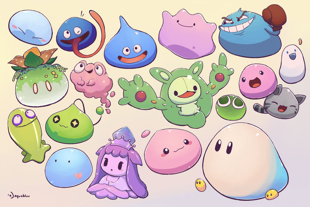 Slime Reference Blobs and Slimes by aquabluu on DeviantArt