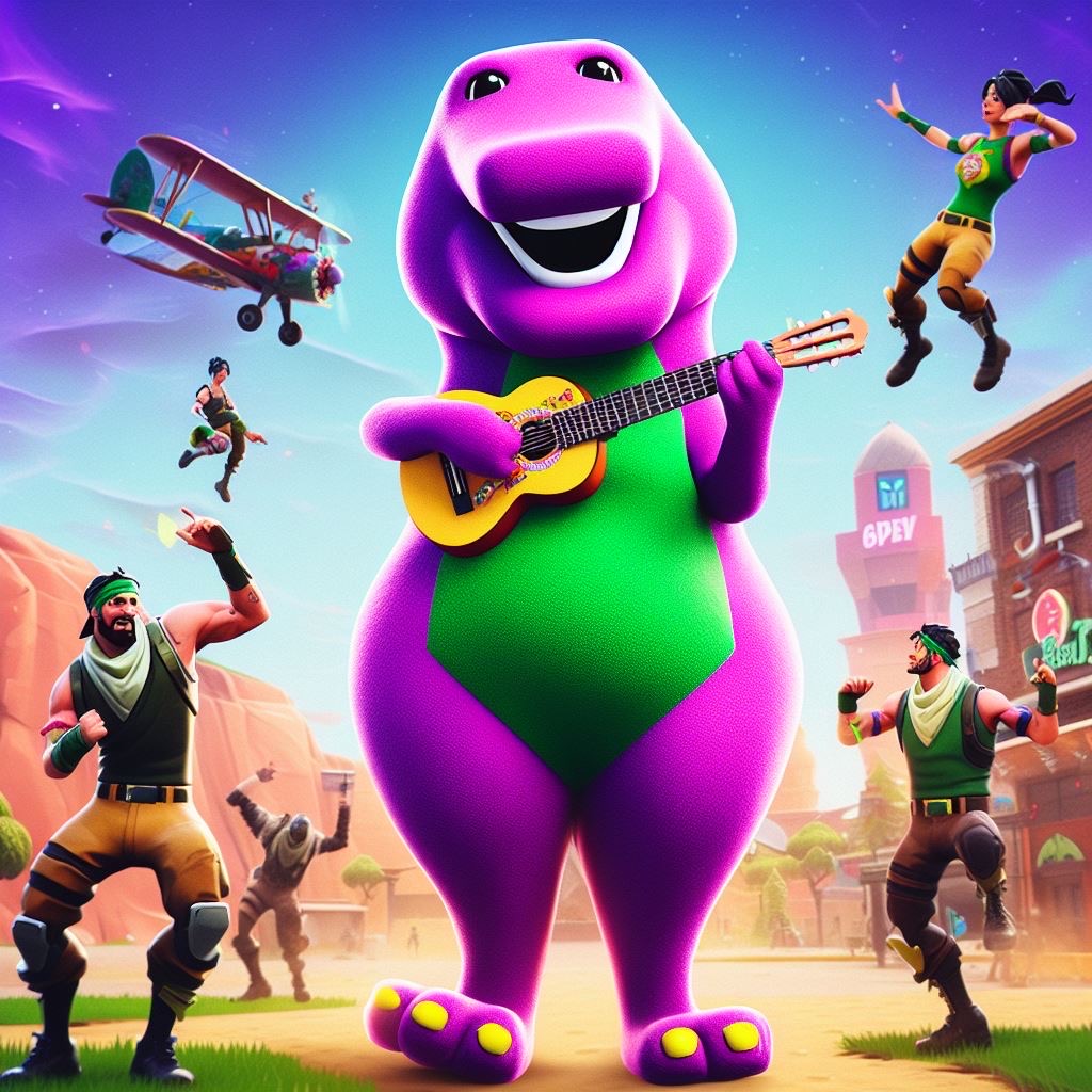 Barney in Fortnite by CasennX on DeviantArt