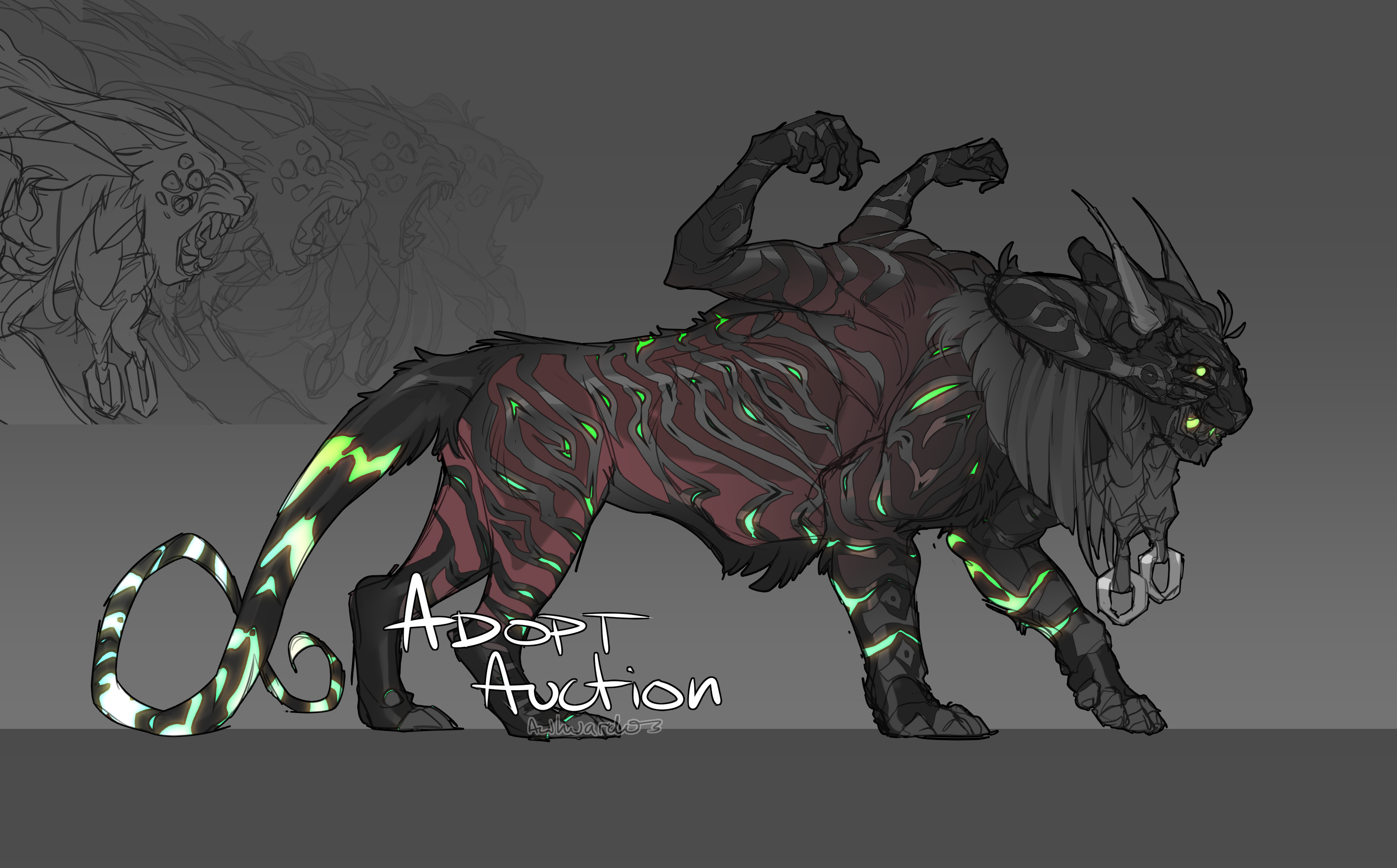 Animated Feline Monster Adopt Auction *CLOSED* by Awkwardos on DeviantArt
