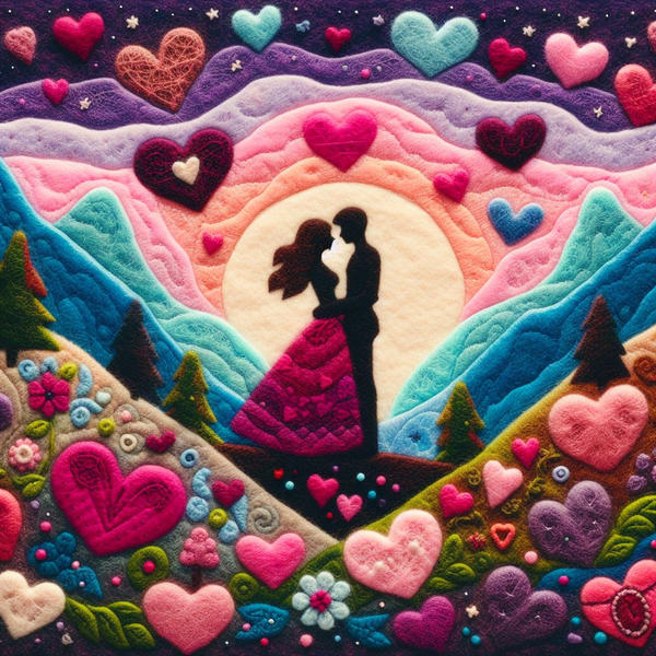 Patchwork Scenes Wool patchwork valentines scene by exokinetic on DeviantArt
