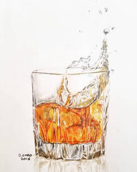 Glass of Brandy - Colored Pencil