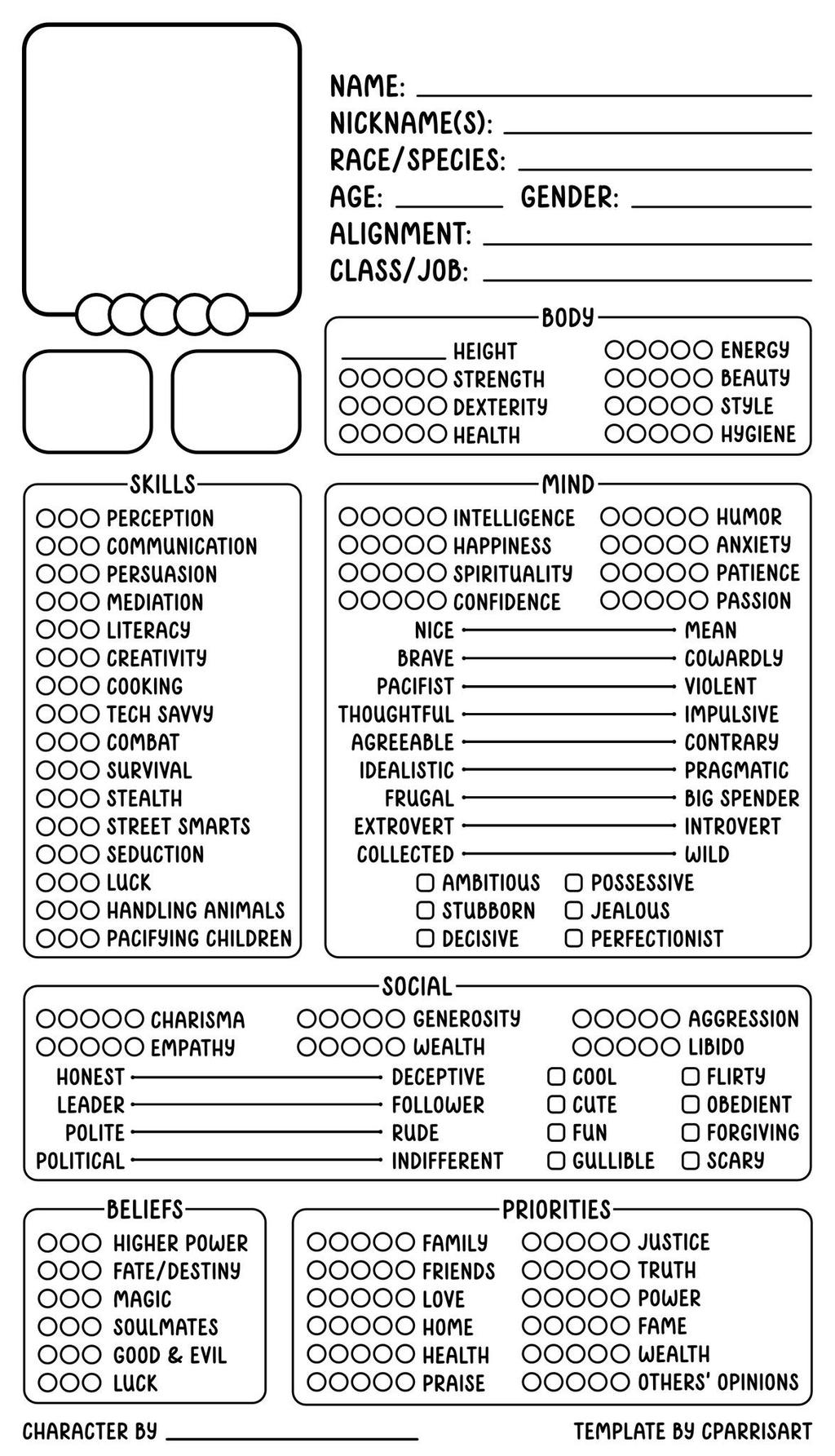 Template of your OC name bio by ralphsoliman on DeviantArt