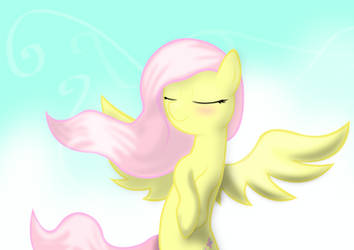 Absurd resolution Fluttershy enjoying the sky