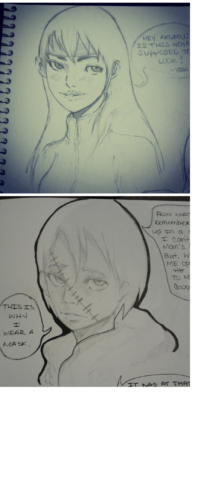 Two Sketches of my oc's from my 13th sketchbook.