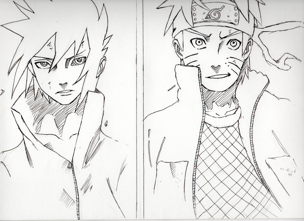 Sasuke Line Trace Naruto And Sasuke Line-art. by IamDeathskull on DeviantArt