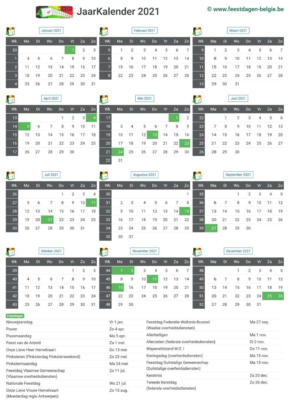 Kalender 2021 Met Feestdagen Kalender 2021 A4 Staand Preview By Feestbelgie On Deviantart