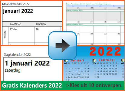 2022 kalender januari