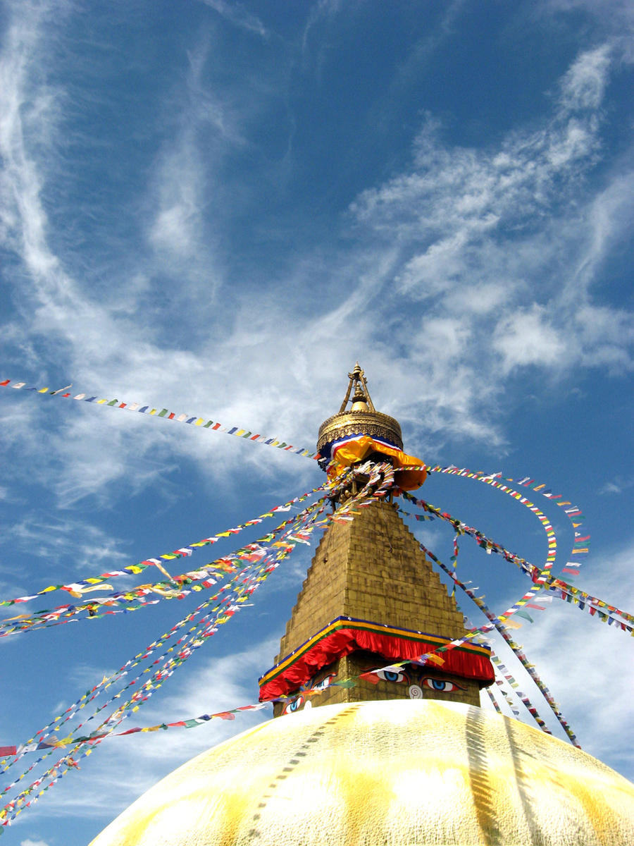 Nepal-Boudhanath dragon cloud.