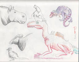 Random sketches of prehistoric critters