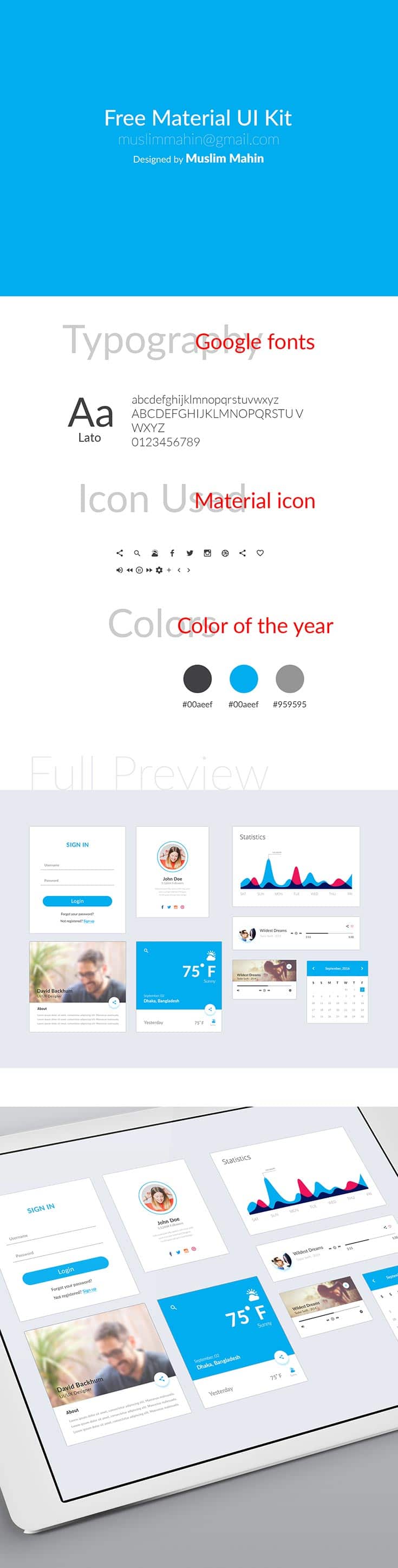 Material Ui Free Free Material UI Kit by Ahsaninspire on DeviantArt