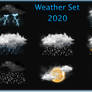 Weather ico Black clouds set 2020