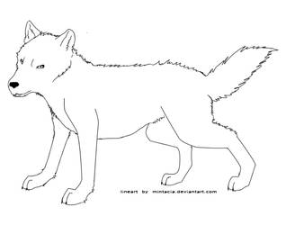 Grouchy Wolf Lineart