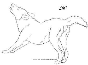 Stretching Wolf Lineart