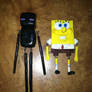 Dangly polymer clay enderman and spongebob