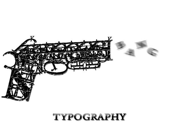Typography :Gun by BishoyMedhat