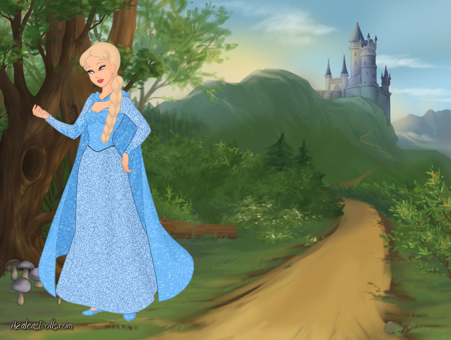 Elsa from Frozen in forest scene