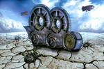 Steampunk universe - stock image