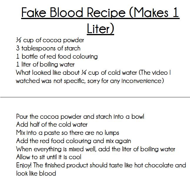 Fake Blood Recipe Recipe