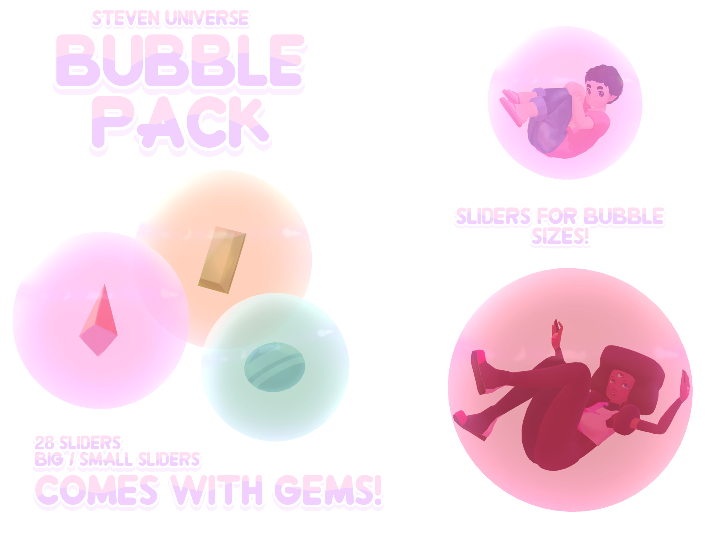 MMD Steven Universe Gem/Bubble Pack [READ DESC.!!]