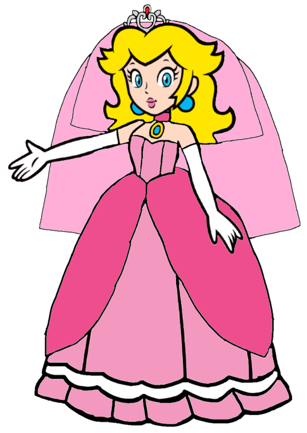 Super Mario Peach Wedding Dress Alt Color 2D by Joshuat1306 on DeviantArt