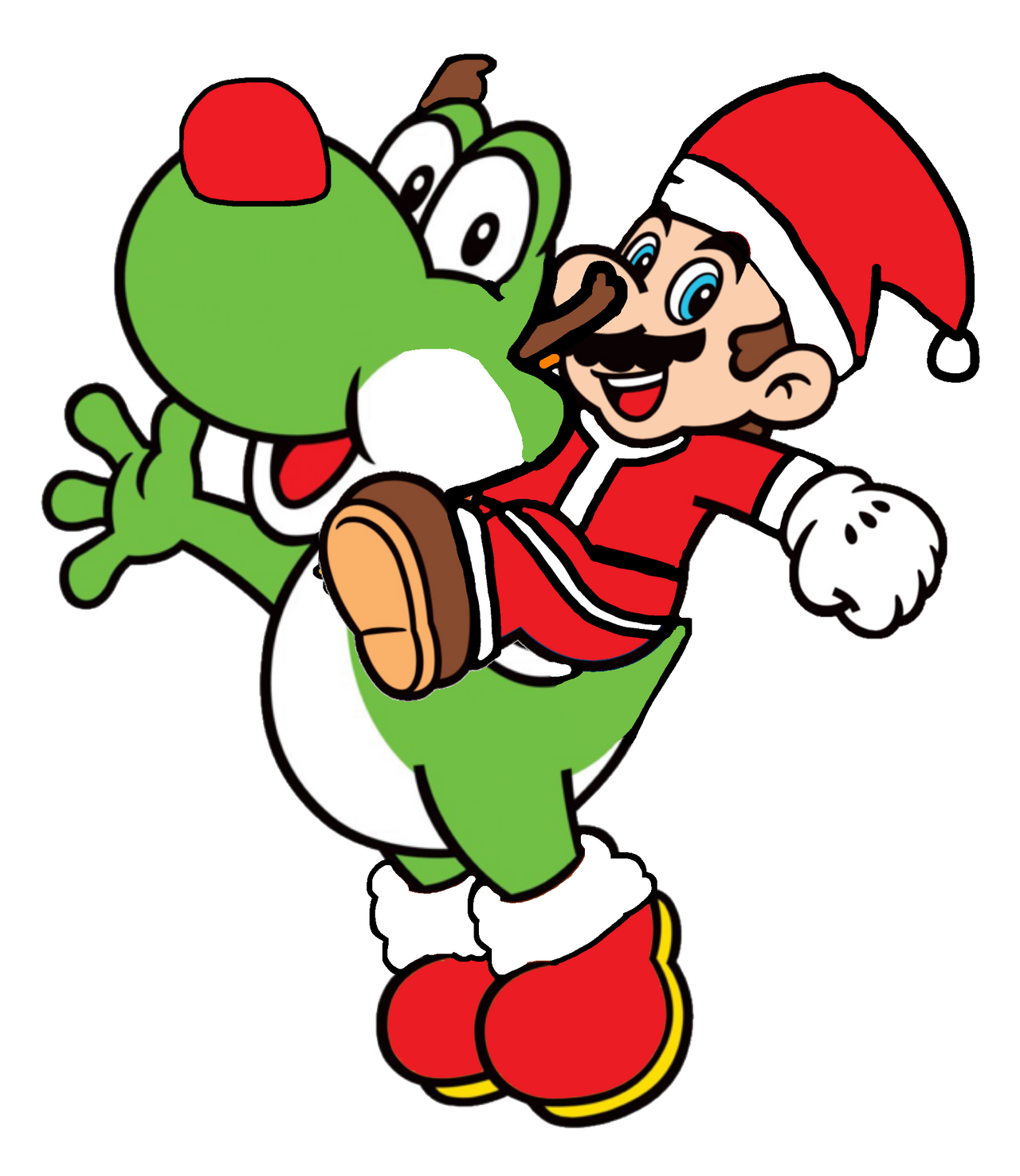 Super Mario: Santa Mario riding Rudolph Yoshi 2D by Joshuat1306 on ...