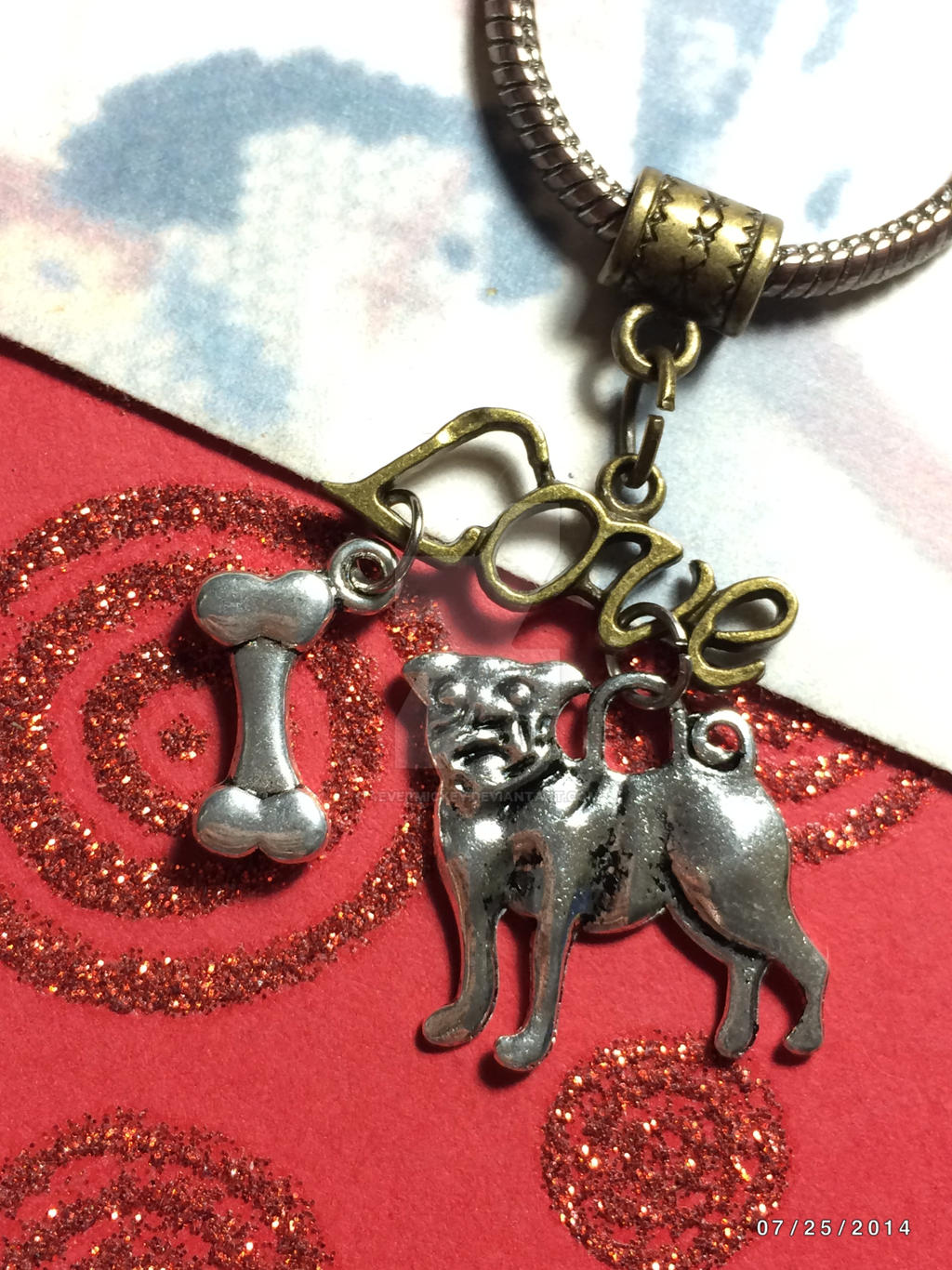 Love My PUG Dog European Charm