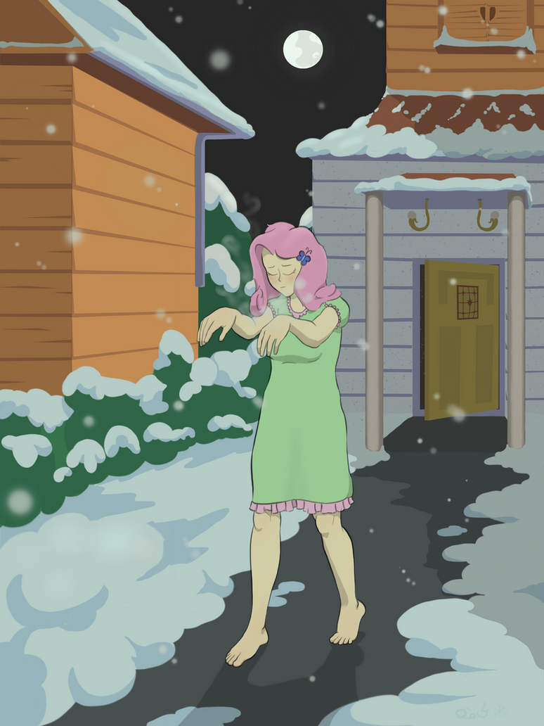 Fluttershy Sleepwalking by FeatheredLLama on DeviantArt