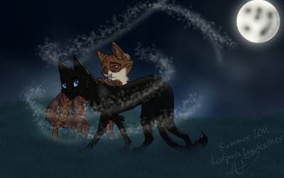 Leafpool and Crowfeather by 13lexwolf