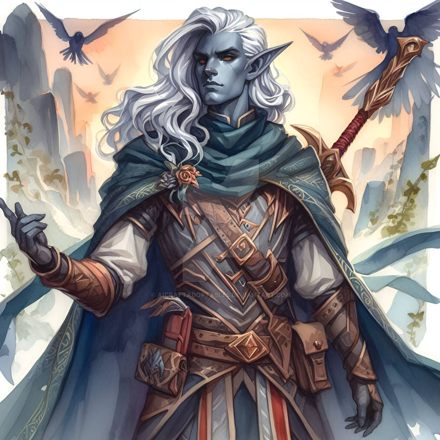 Drow Male Character Portrait Concept 5$ by AICraftAdoptables on DeviantArt
