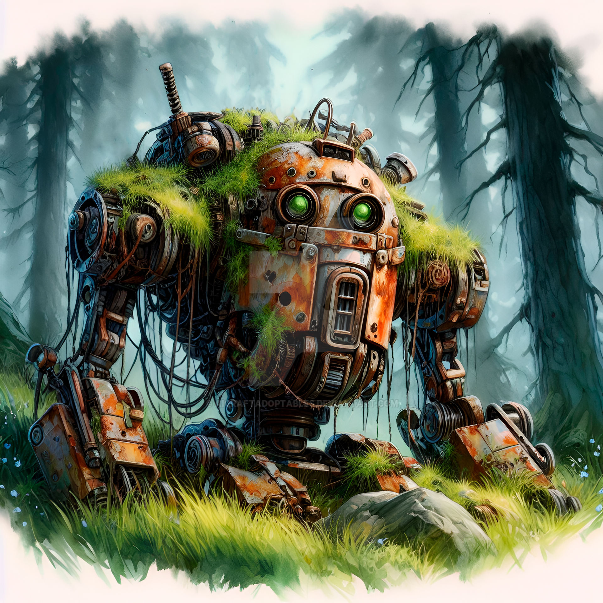 Rusded Rusted Robot Art 4$ by AICraftAdoptables on DeviantArt