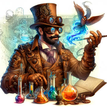 Steampunk Alchemist Character 4$