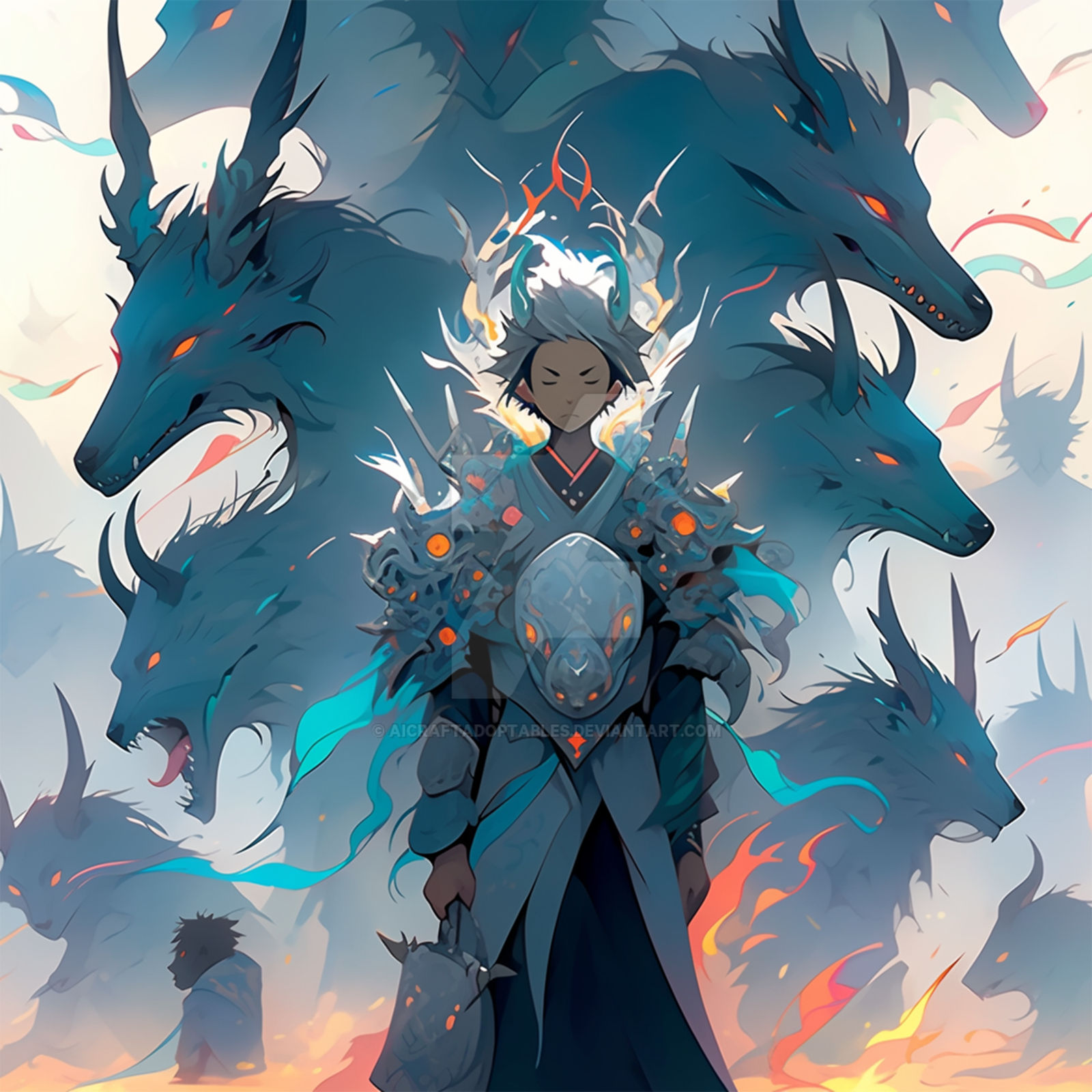 Anime Wolves Spirit Caster Character Art 5$ by AICraftAdoptables on ...