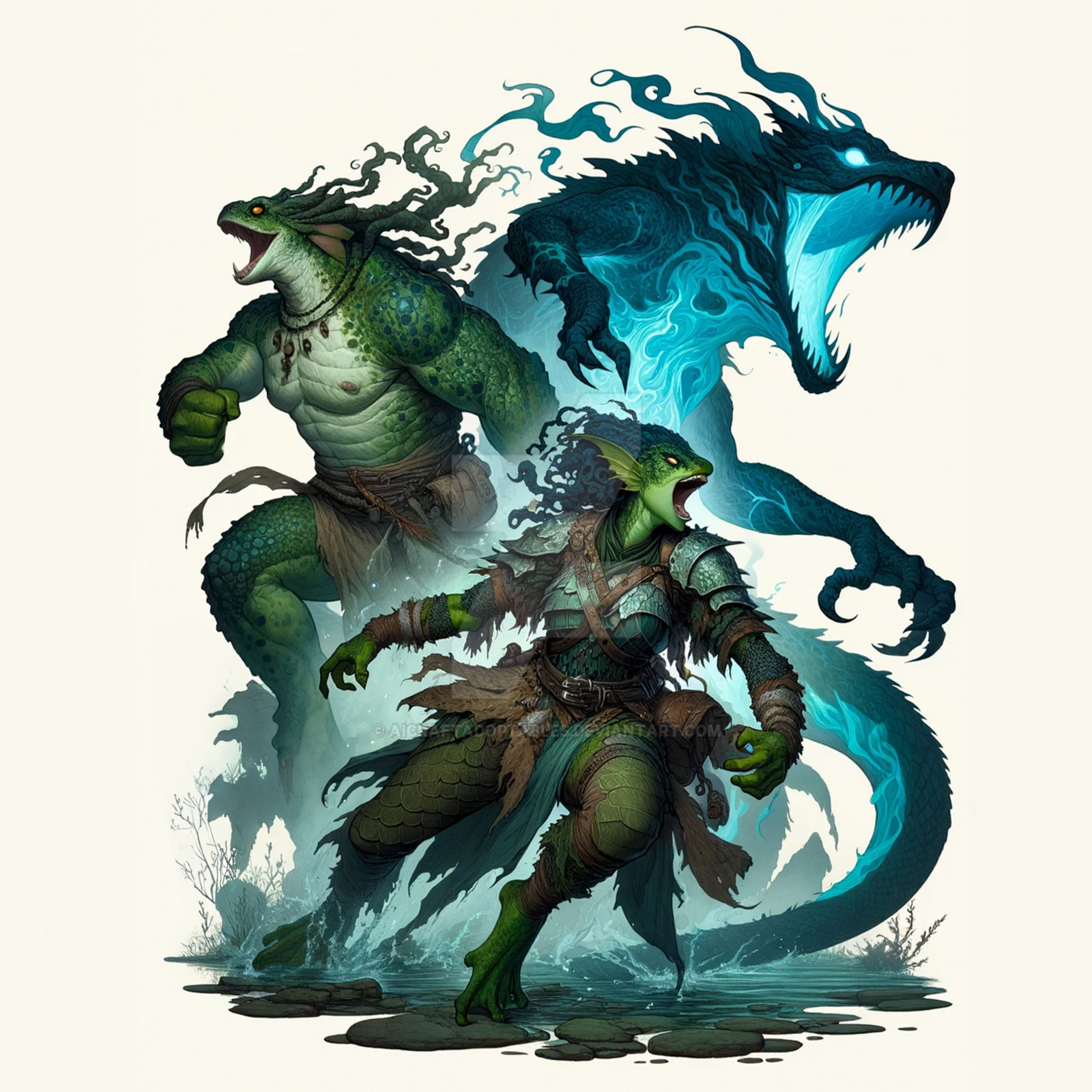 Guardians Of Swamp. Adoptable Amphibian Characters by AICraftAdoptables ...