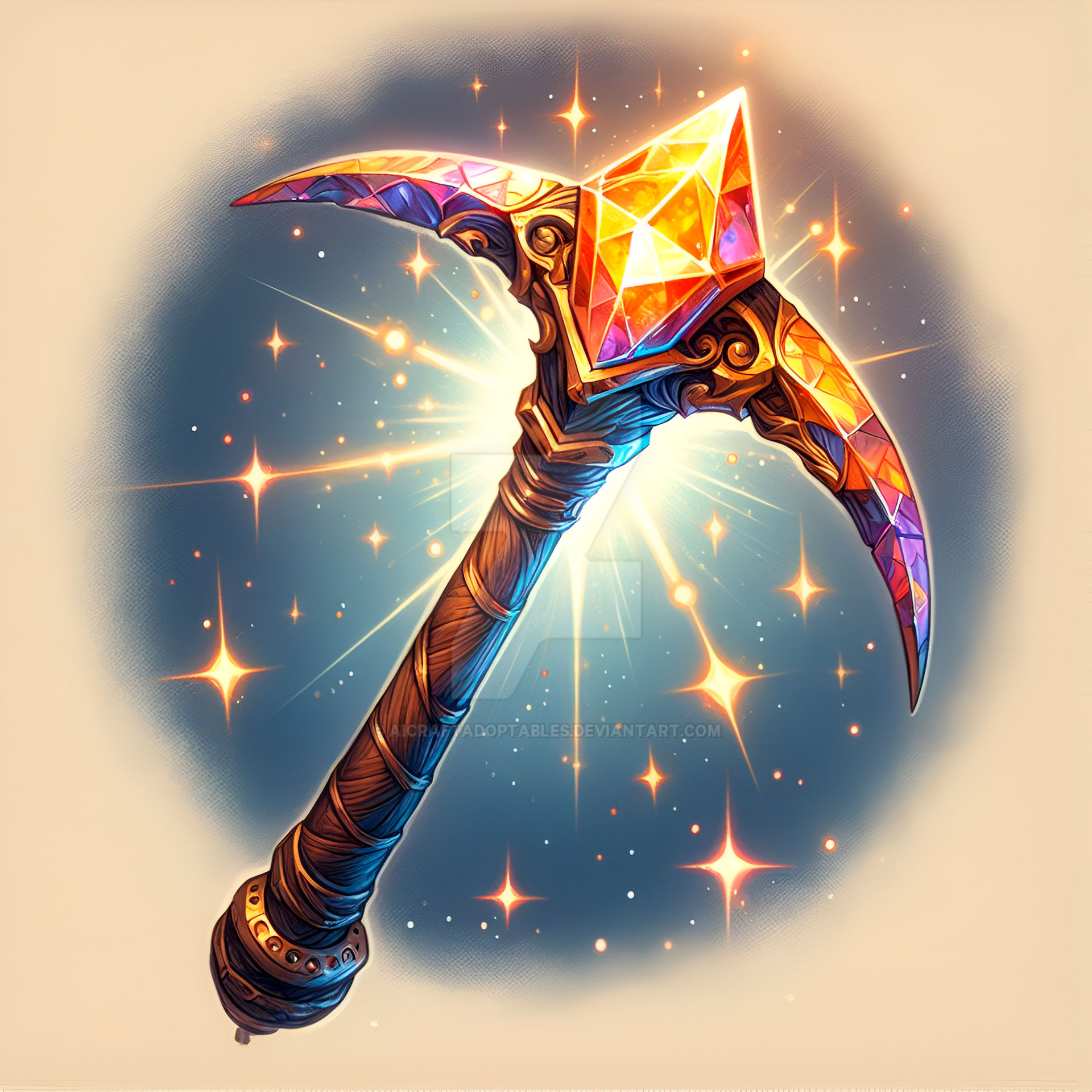 Sunstone Pickaxe DND Item 4$ by AICraftAdoptables on DeviantArt