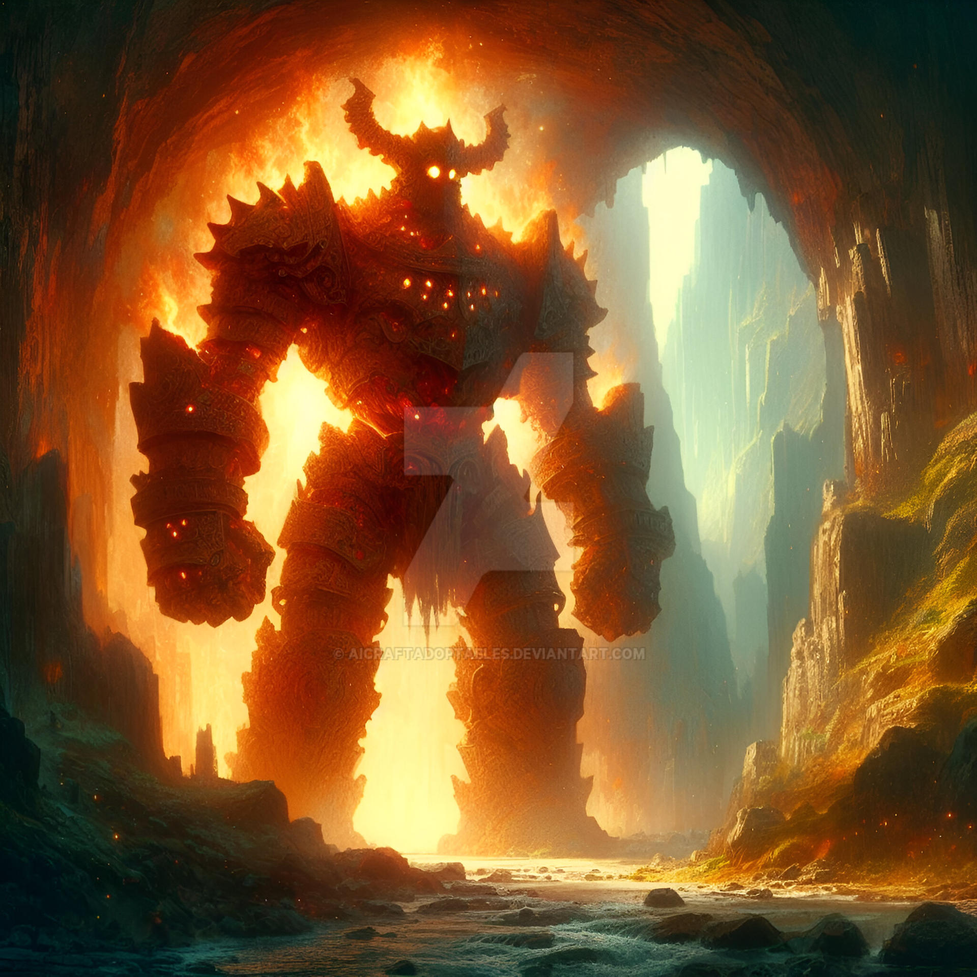 Geonid Lava Cave Golem DND Creature 4$ by AICraftAdoptables on DeviantArt