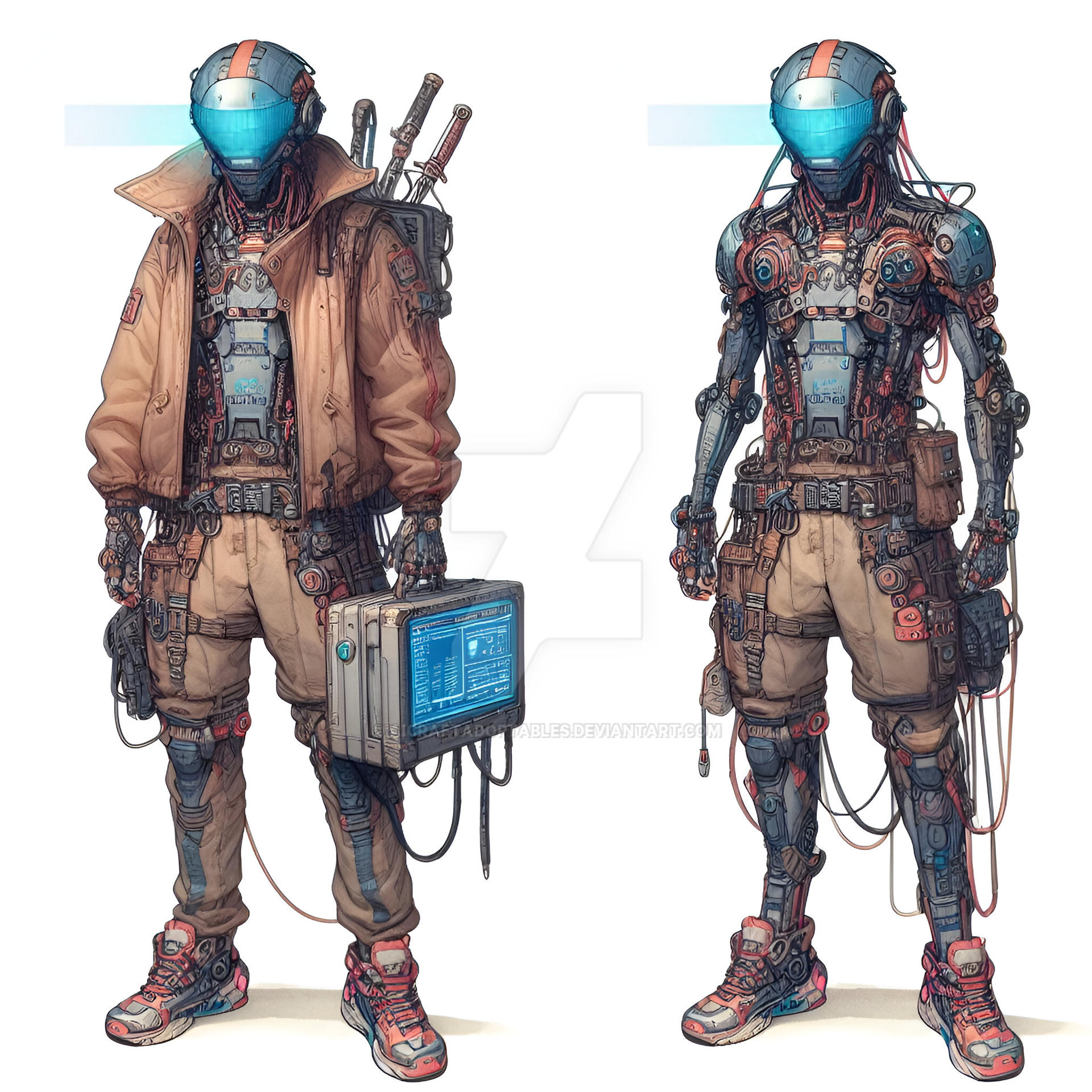 Netrunner Cyborg Character 4$ by AICraftAdoptables on DeviantArt